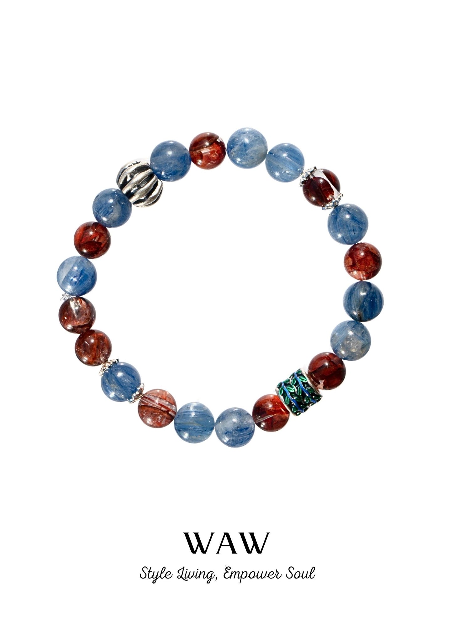 Blue-Red Kyanite Quartz Wellness & Love Bracelet