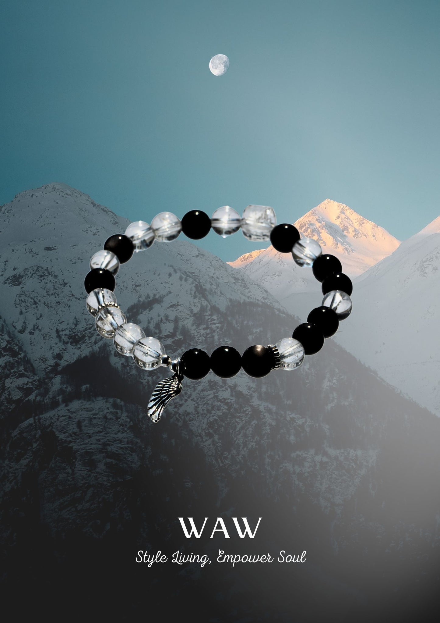White&Sliver Obsidian Wealth & Protection Bracelet