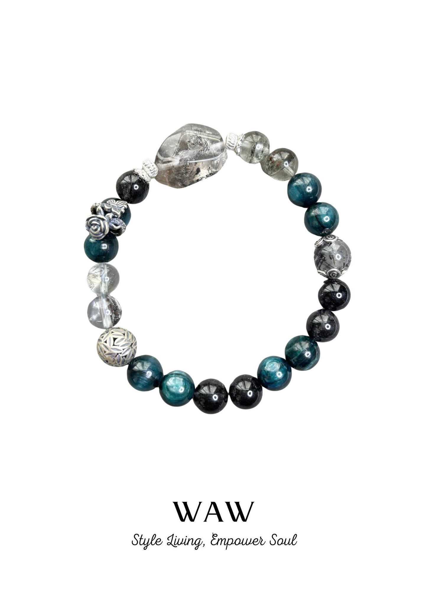Blue-Green Sapphire Snake Wealth & Wisdom Bracelet