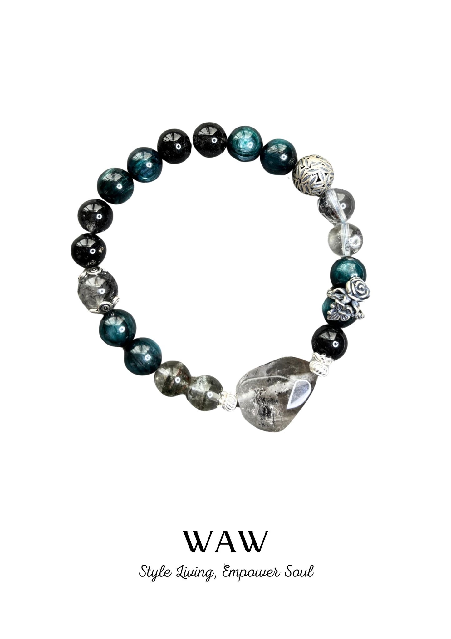 Blue-Green Sapphire Snake Wealth & Wisdom Bracelet