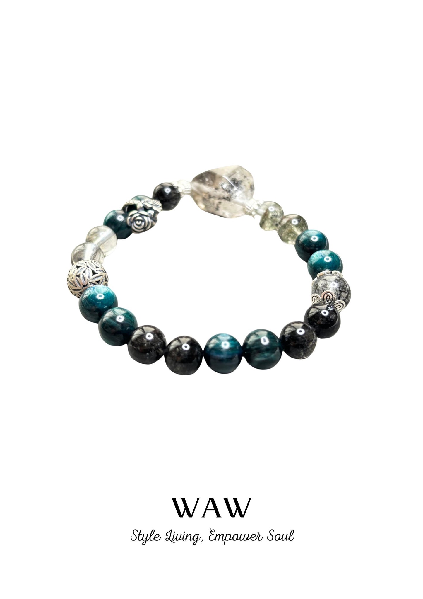 Blue-Green Sapphire Snake Wealth & Wisdom Bracelet