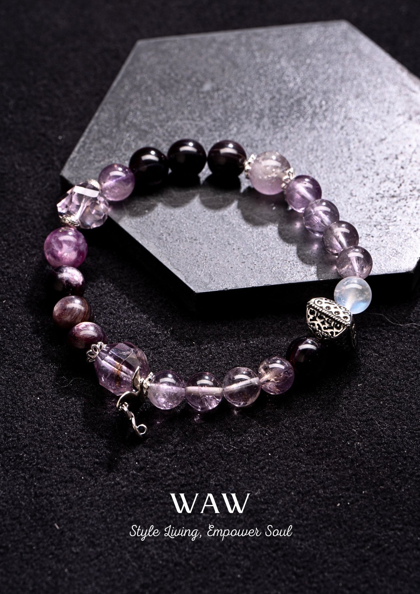 Light Purple Super Seven Learning & Love Bracelet