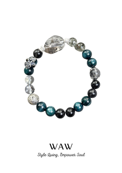 Blue-Green Sapphire Snake Wealth & Wisdom Bracelet