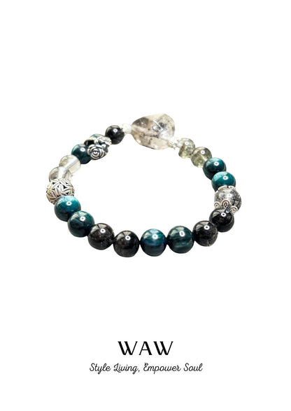 Blue-Green Sapphire Snake Wealth & Wisdom Bracelet