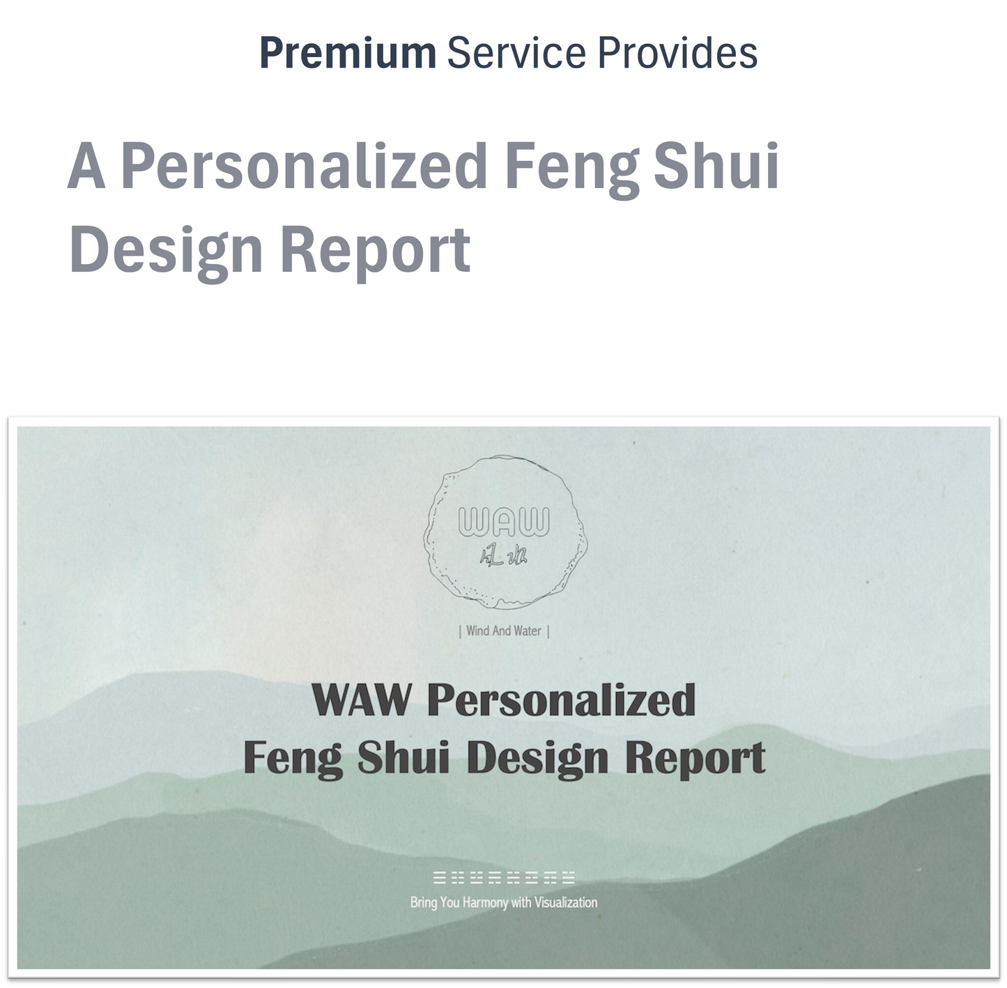 A personalized Feng Shui Design Report of premium room-based service