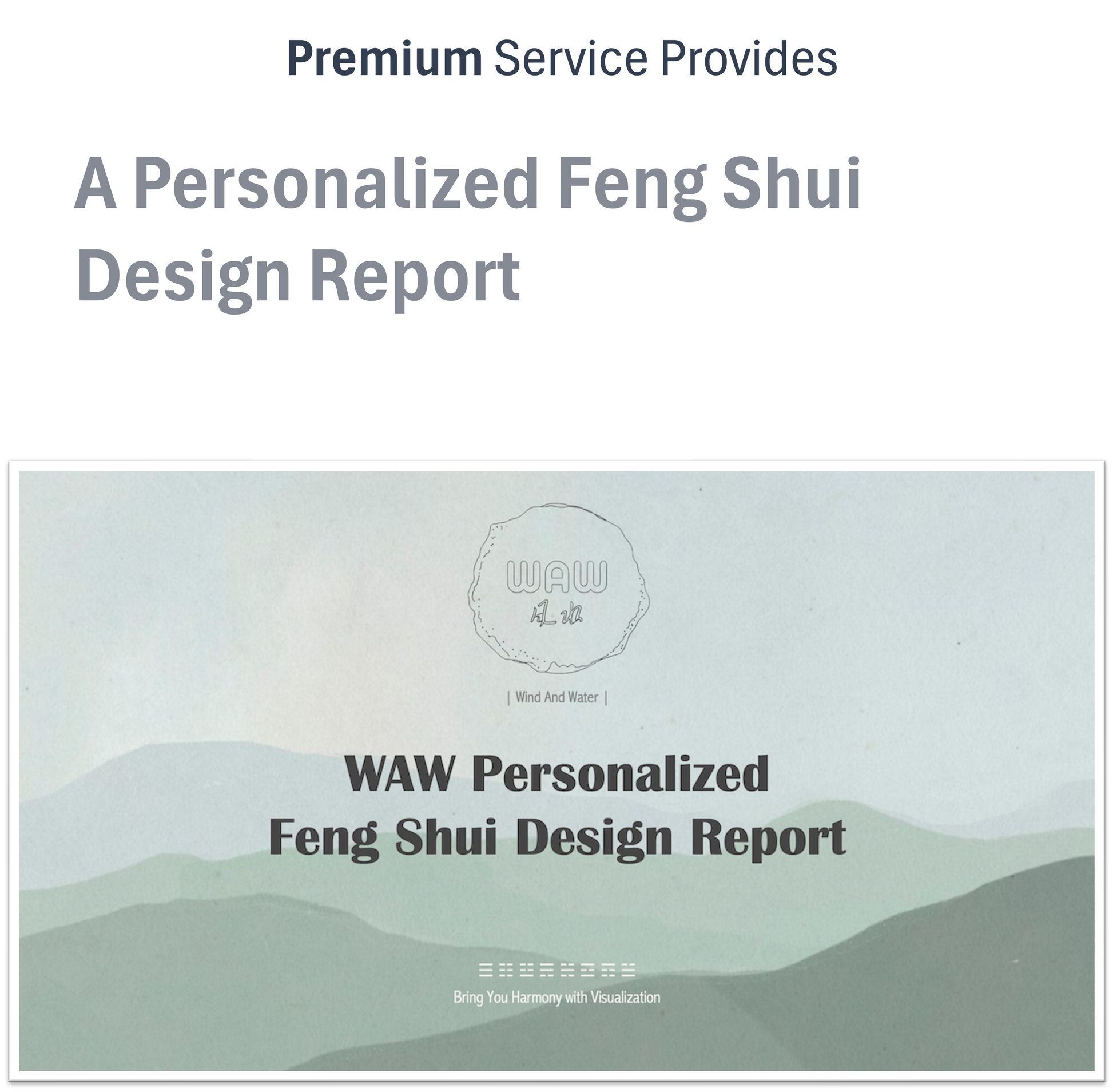 A personalized Feng Shui Design Report of premium room-based service