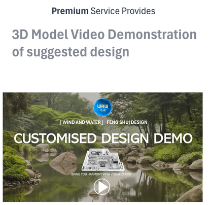 Premium service provided-3D Model Video Demonstration of suggested design.