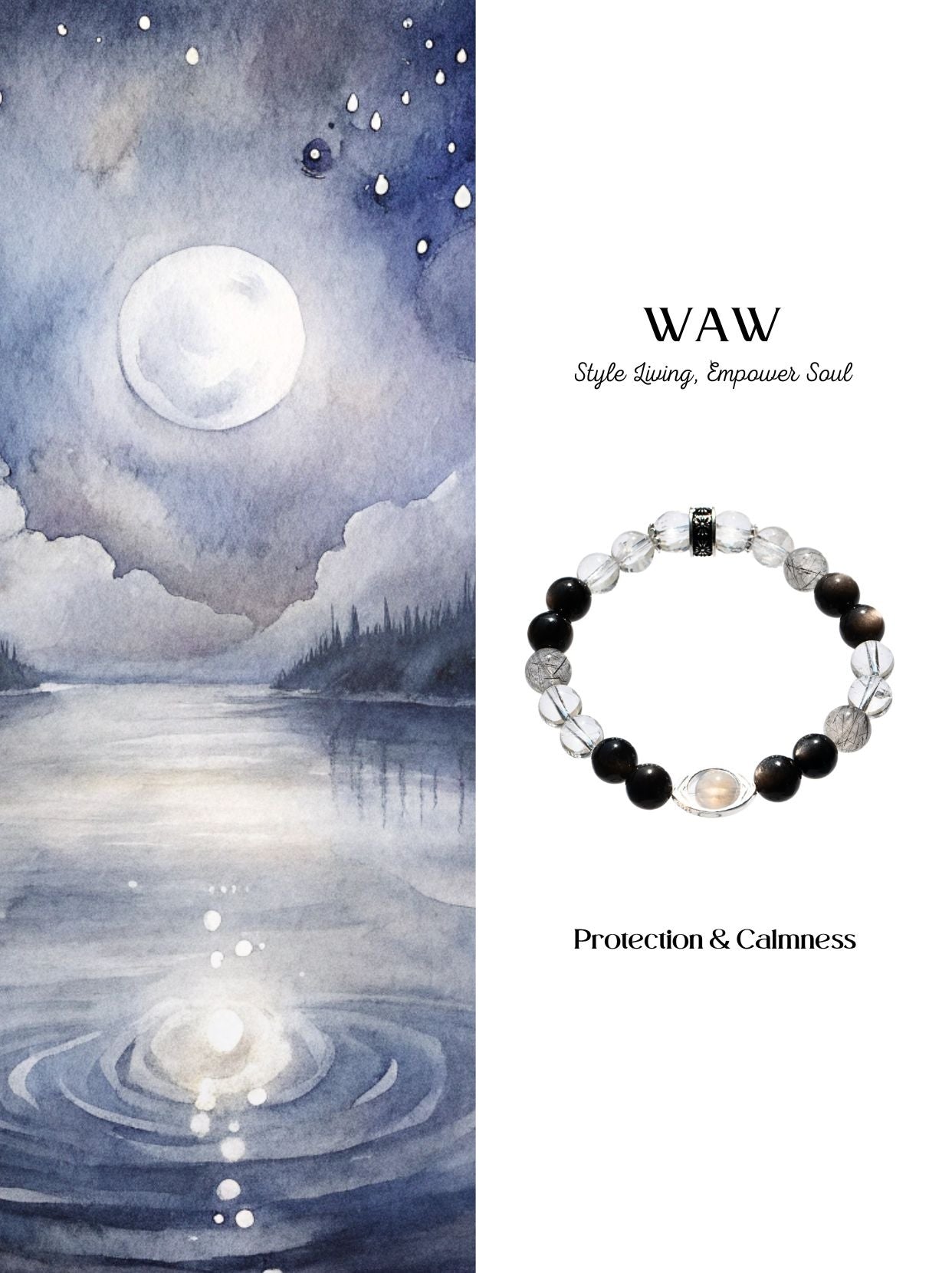 Black & White Silver Obsidian Clarity Bracelet