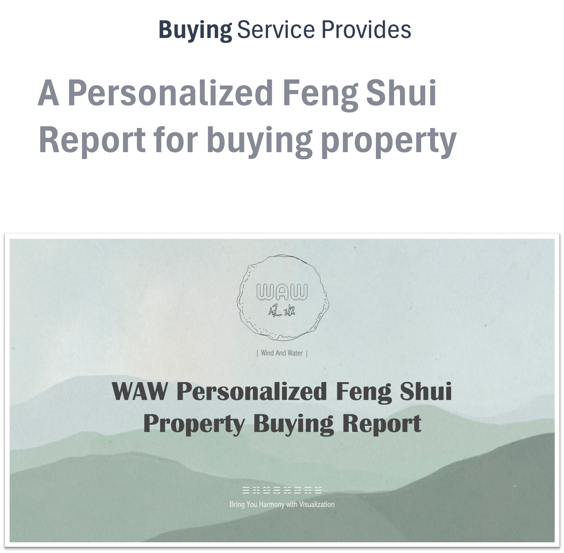 A personalized Feng Shui Design Report of buying property analysis.